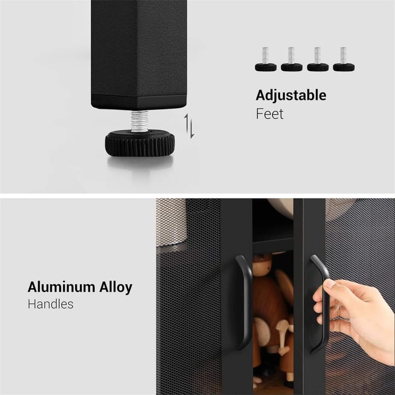 Metal Storage Cabinet with Mesh Doors - 15.7"D x 31.5"W x 41.3"H