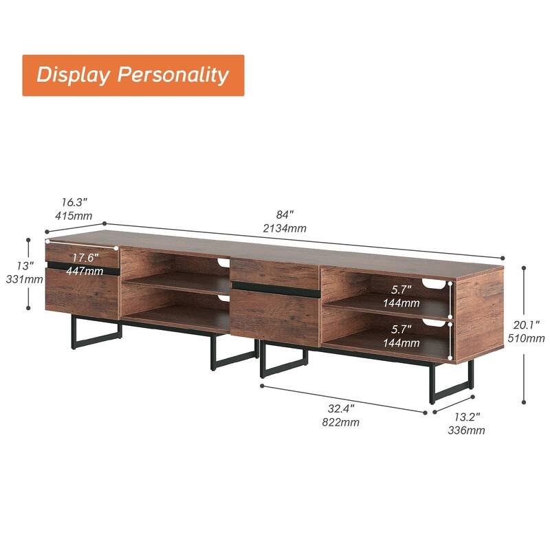 WAMPAT Modern TV Stand for up to 85 inch TV