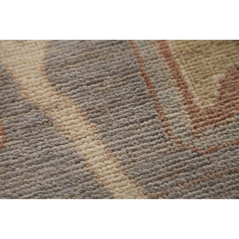 Hand Knotted Oriental 100% Wool Carpet Transitional All-Over Greys & Charcoal Oushak Area Rug - 11' 10'' X 9' 1''