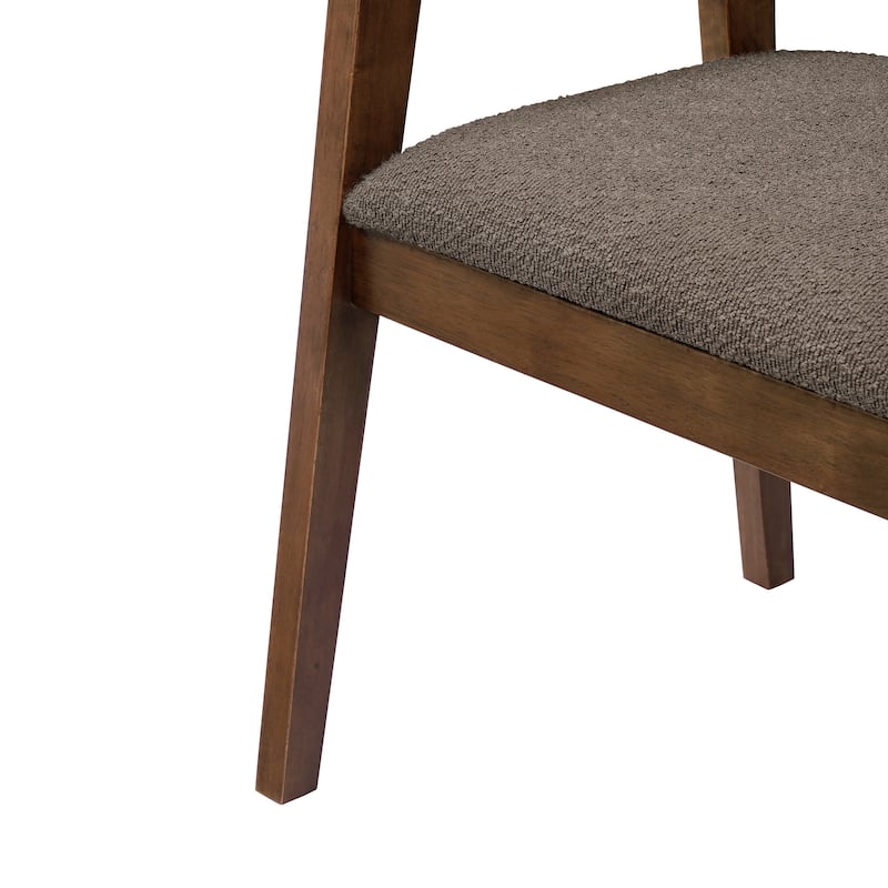 Christopher Knight Home - Noren Mid-Century Boucle Upholstered U-Shaped Dining Chair with Armrest - Set of 2