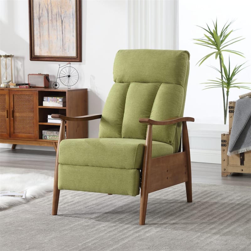 Modern Wood Frame Accent Chair Lounge Chair for Living Room - Olive Green