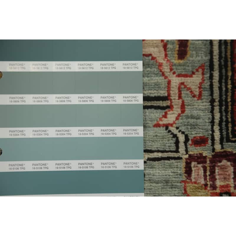 Hand Knotted Traditional Wool Beige Geometric Area Rug - 10' 9'' X 8' 3''
