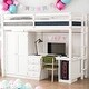 preview thumbnail 1 of 7, Kids and Baby Twin Size Loft Bed with Wardrobe,Desk and Storage Drawers For Home White