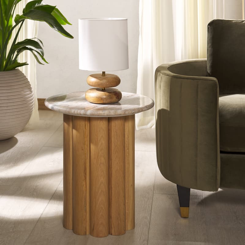 SAFAVIEH Couture Roxiella Marble Accent Table - 18"W x 18"D x 20"H