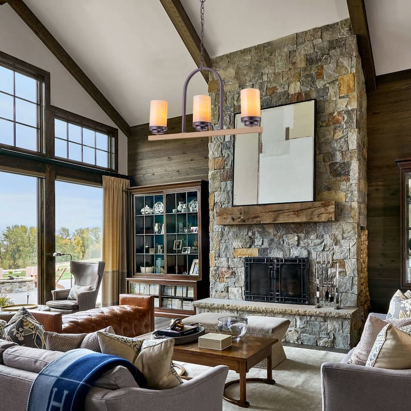 Retro Industrial Iron Pendant with Alabaster Candle Shade