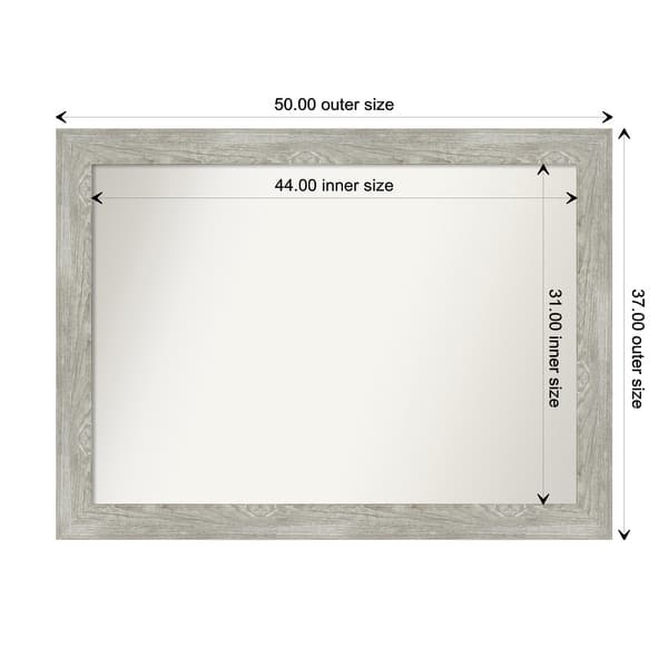 dimension image slide 57 of 113, Dove Greywash Framed Non-Beveled Custom Wall Mirror, Bathroom Vanity Mirror