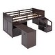 preview thumbnail 6 of 7, Espresso Low Study Twin Size Loft Bed with Storage Steps and Portable, Desk