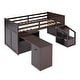 preview thumbnail 15 of 25, Twin Size Low Loft Wood Bed with Storage Drawers and Portable Desk