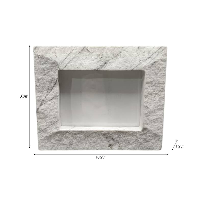 Stone Wood Frame Capri Style Modern Design for Home Office - 1" White