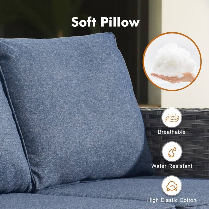 OVIOS 6-Piece Outdoor Wicker Lounge Set