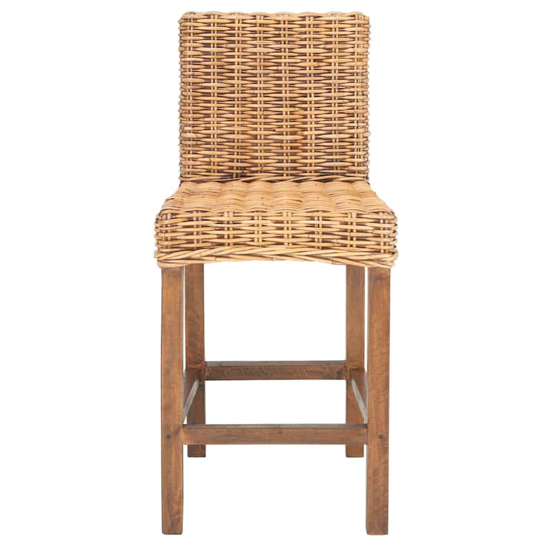 SAFAVIEH Tobie Rattan 23.6-inch Counter Stool