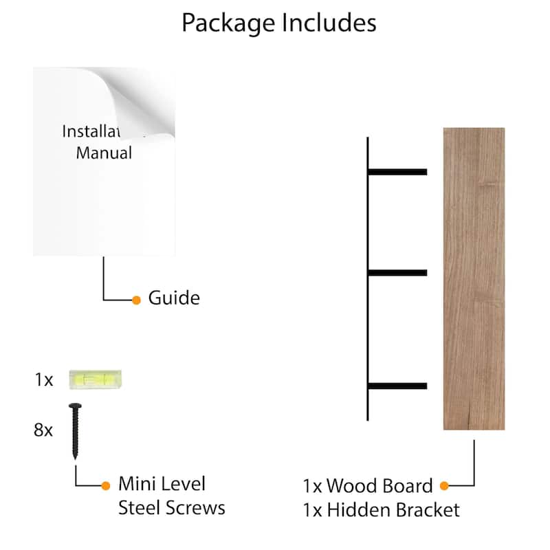 Wallniture Bois Wood Board 48" Long, 10'' Deep, 2" Thick, Hidden Bracket Shelf for Wall, Kitchen Shelf, Special Walnut, 1Pc