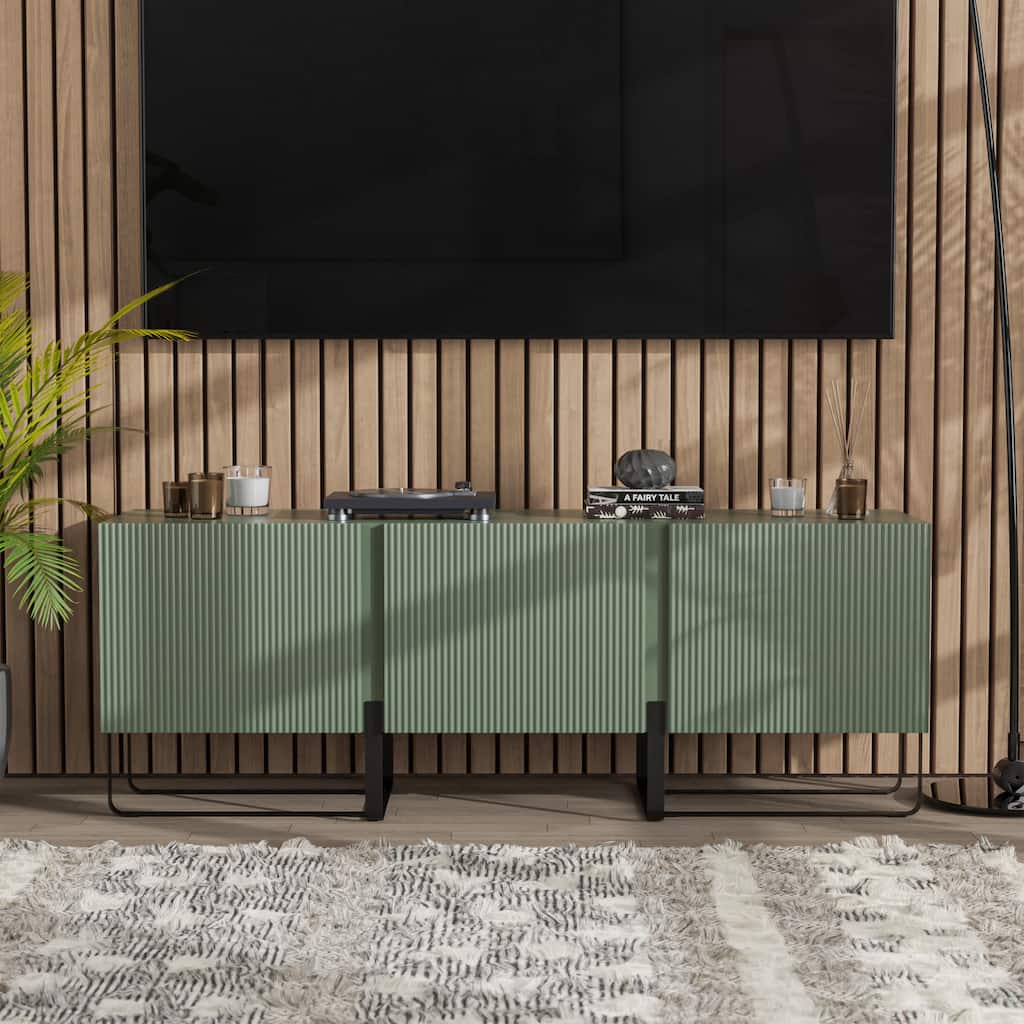 247 Shop At Home Modern 60-inch 3-Door Storage TV Stand