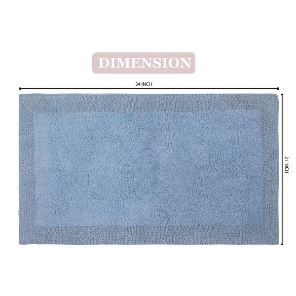 dimension image slide 29 of 50, Home Weavers Luxury Collection 100% Cotton Reversible Bathroom Washable Rug Soft and Absorbent bath Rug Non Slip