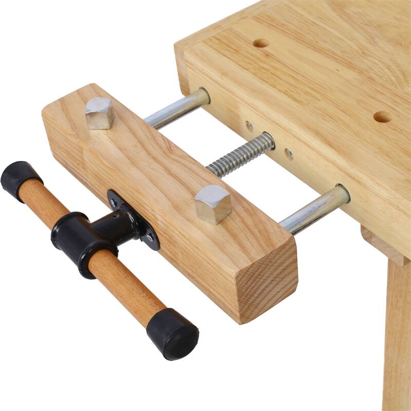 55-Inch Wood Workbench - Wooden Workbench for Garage Workshop and Home