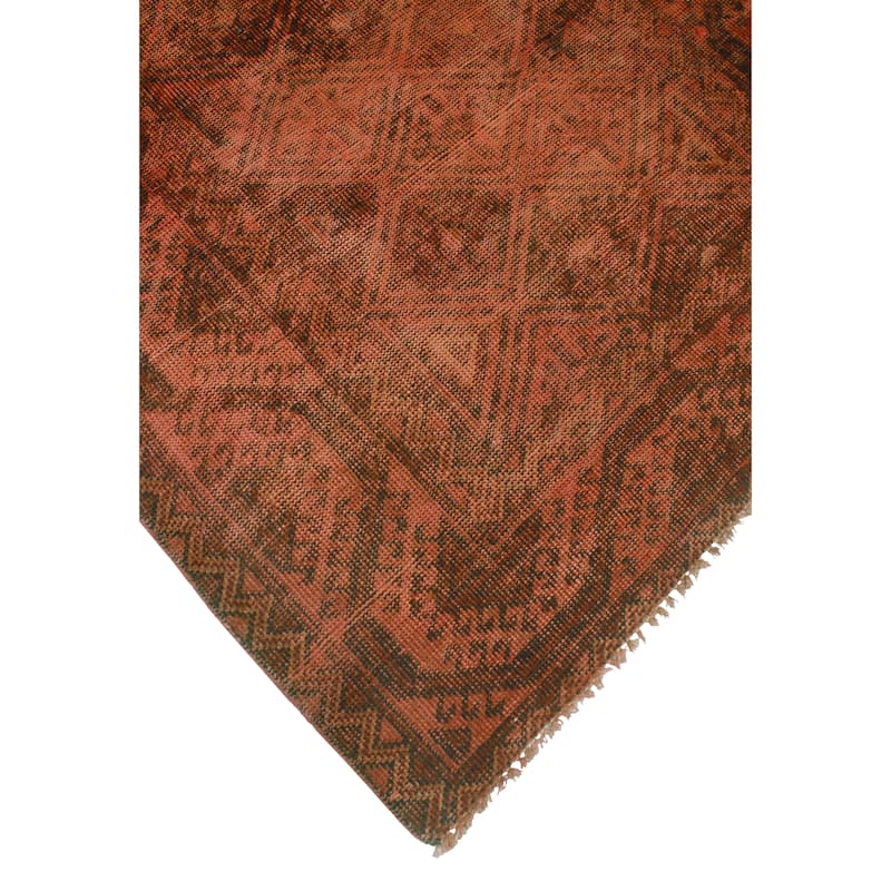 Vintage Overdyed Dahlia Orange/Brown Runner - 3'5" x 6'2"