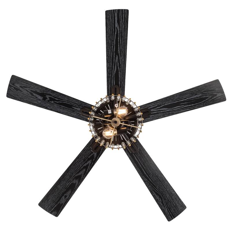 Carrie River of Goods Oil-Rubbed Bronze Metal 2-Light 52-Inch Ceiling Fan - 52" x 52" x 13.5"/18.5"