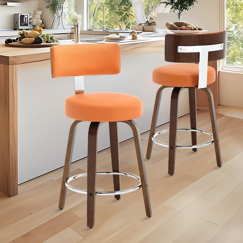 Faux Leather Upholstered Swivel Counter/ Bar Stools Set of 1/2/4