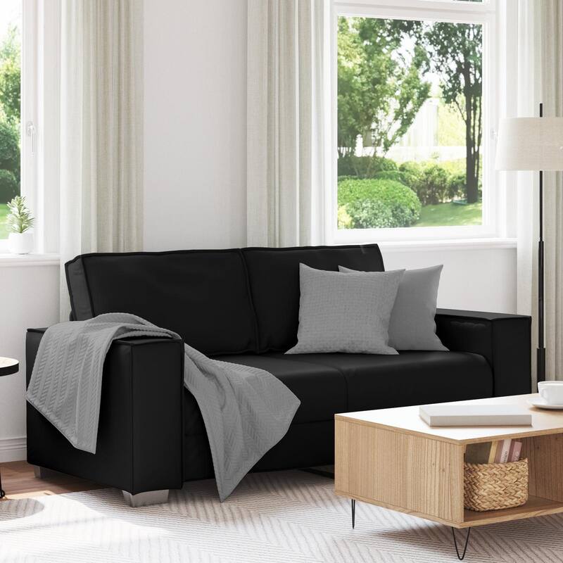 vidaXL Sofa Black - Black 55.1 in