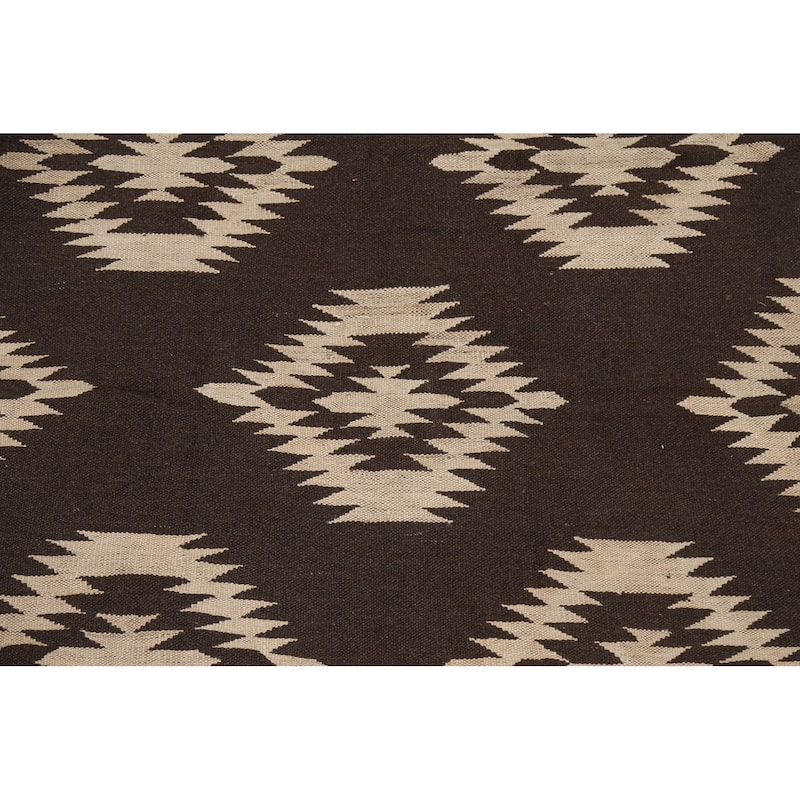 Natural Dye Kilim Tribal Geometric Oriental Wool Area Rug Flat-weave - 4'7" x 7'3"