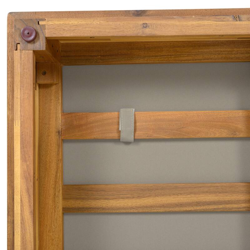 Christopher Knight Home - Outdoor 2-Piece Wood Conversation Set with Cushions and Side Table