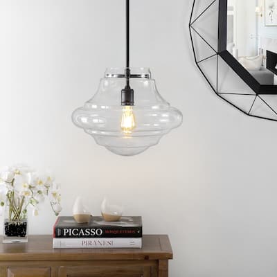 SAFAVIEH Lighting Oslen Oil Rubbed Bronze LED Adjustable Pendant - 15" W x 15" L x 20.5-50.5" H