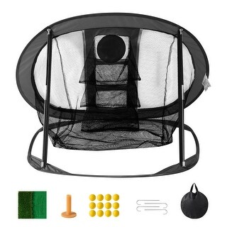 Golf Chipping Net for Backyard Driving Training Swing, Gift for Men, Black - 2.8x2.4FT