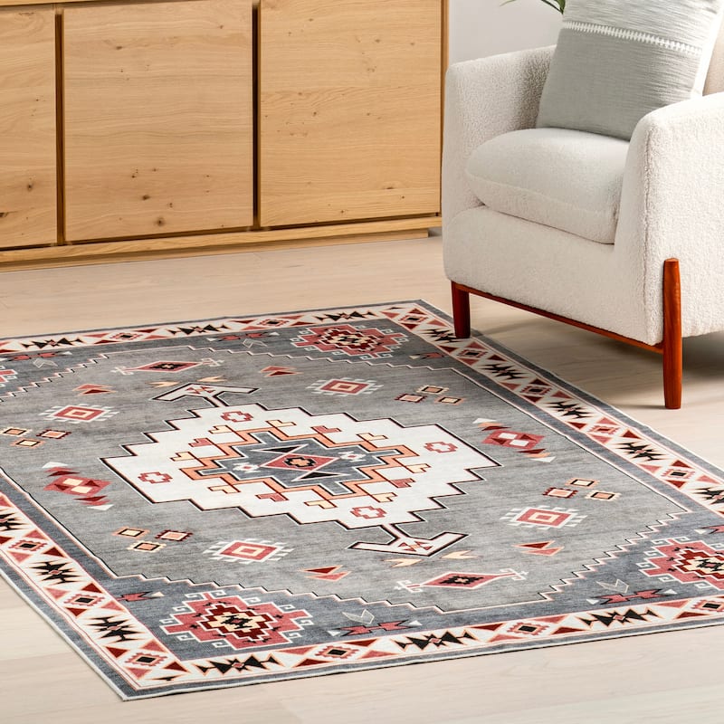 Nuloom Lynx Southwestern SplashGuard Machine Washable Area Rug