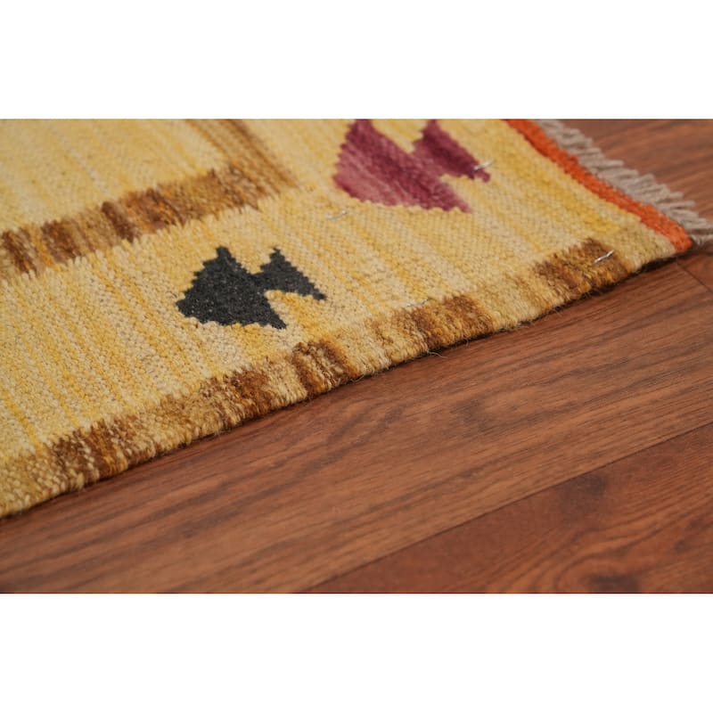 Hand Woven Southwestern Wool Multi-Colored Geometric Area Rug - 7' 11'' X 4' 10''
