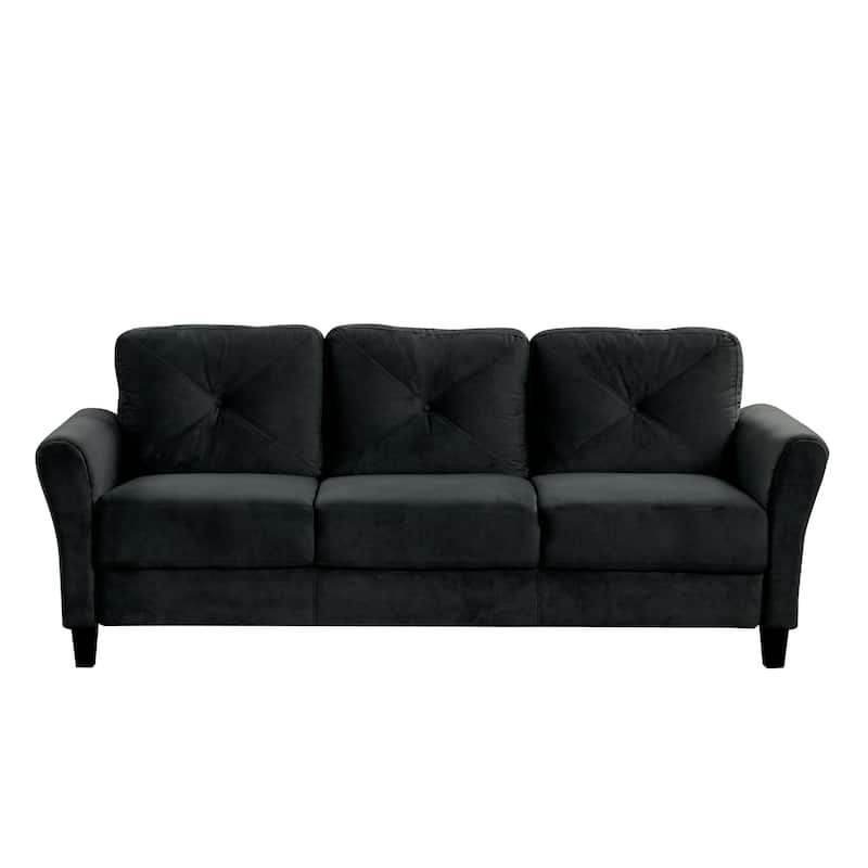 Velvet 3-Seater Sectional Sofa with Memory Foam Cushions