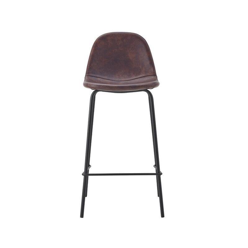 Connor Upholstered Counter Stool with Metal Base (Set of 2) - Brown