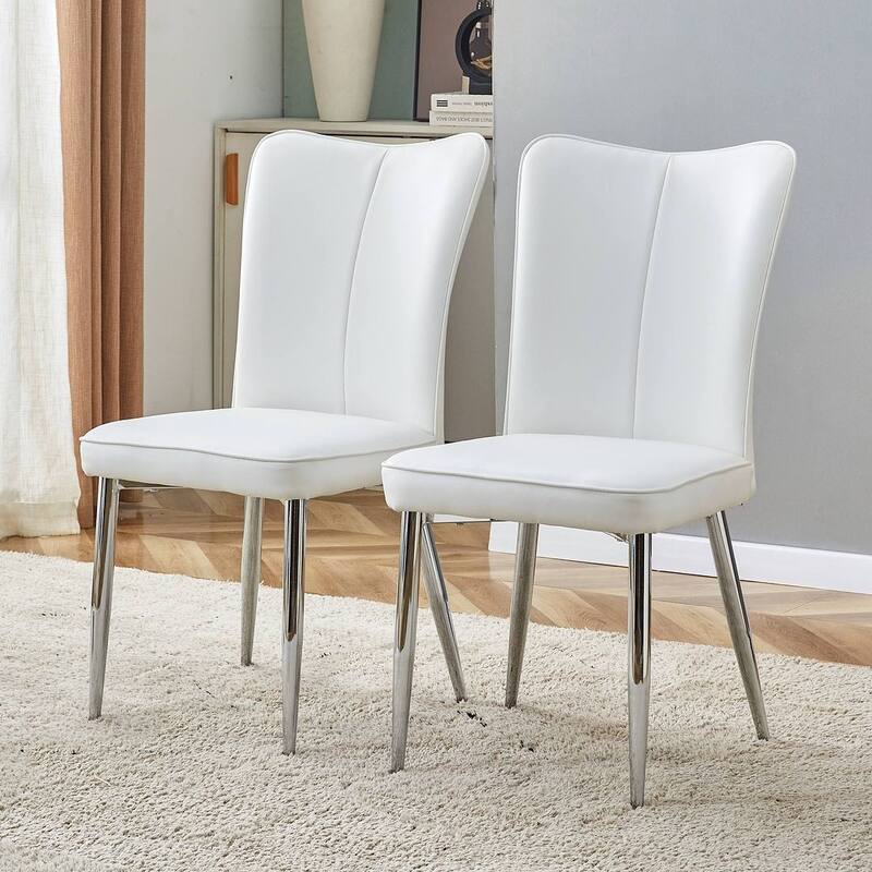 Modern PU Leather Minimalist Dining Chairs Set of 4