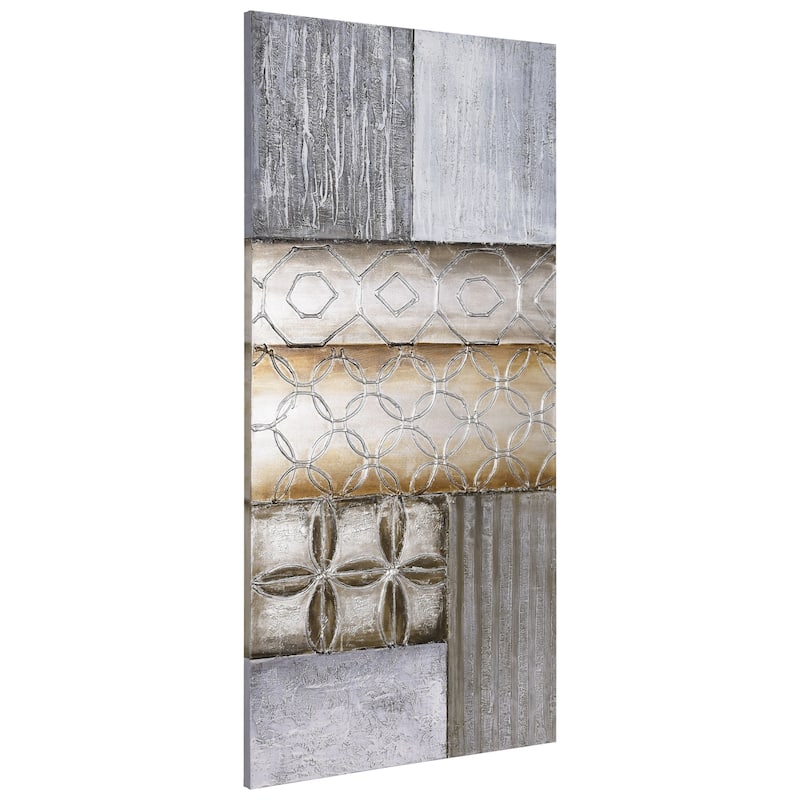 Stacked 1 Textured Metallic Hand Painted Canvas Wall Art