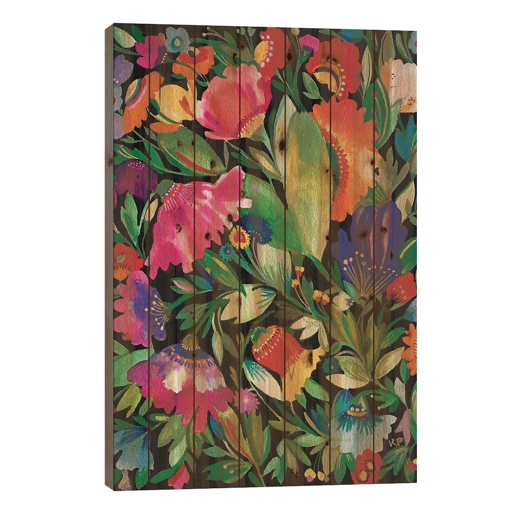 Kim Parker Floral 3439 Print On Wood by Kim Parker - Multi-Color
