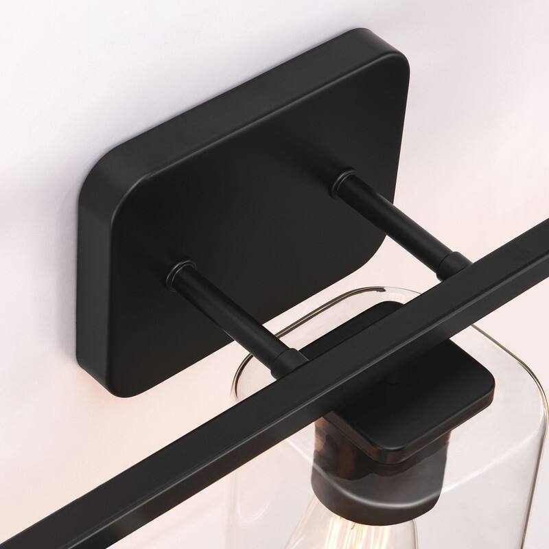 KAWOTI 3 Light Bathroom Vanity Light with Rectangular Glass Shade