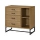 preview thumbnail 1 of 1, Newport 4-Drawer Solid Wood Chest-Bookcase, Natural Oak