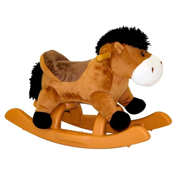 slide 2 of 3, Ponyland 24-inch Brown Rocking Horse with Sound