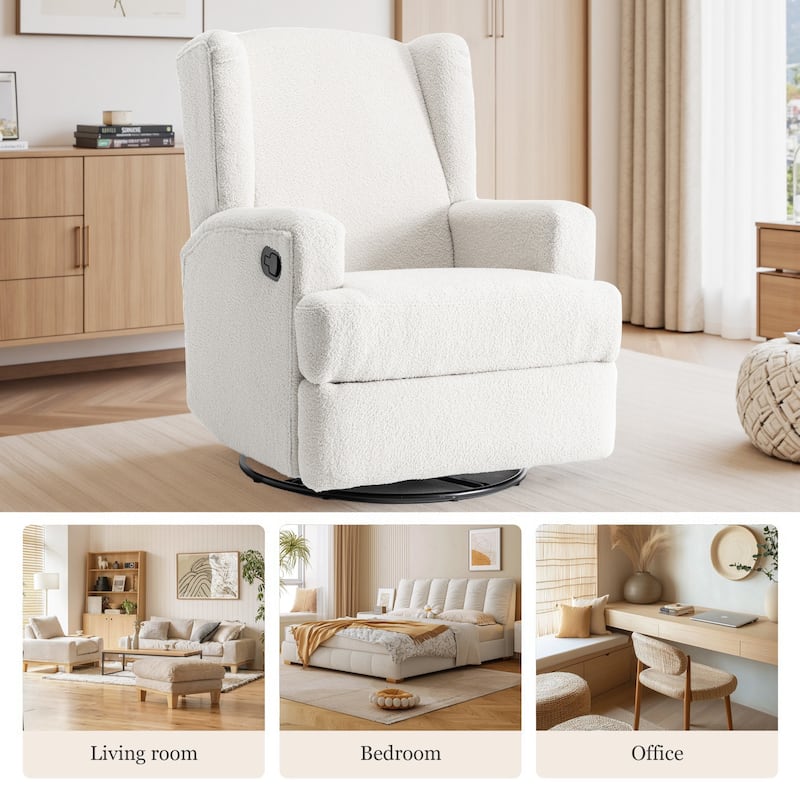 UIXE Upholstered Modern Swivel Glider Rocker Recliner