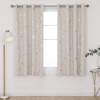 Deconovo Gold Spot Curtain Panel Pair (2 Panel)