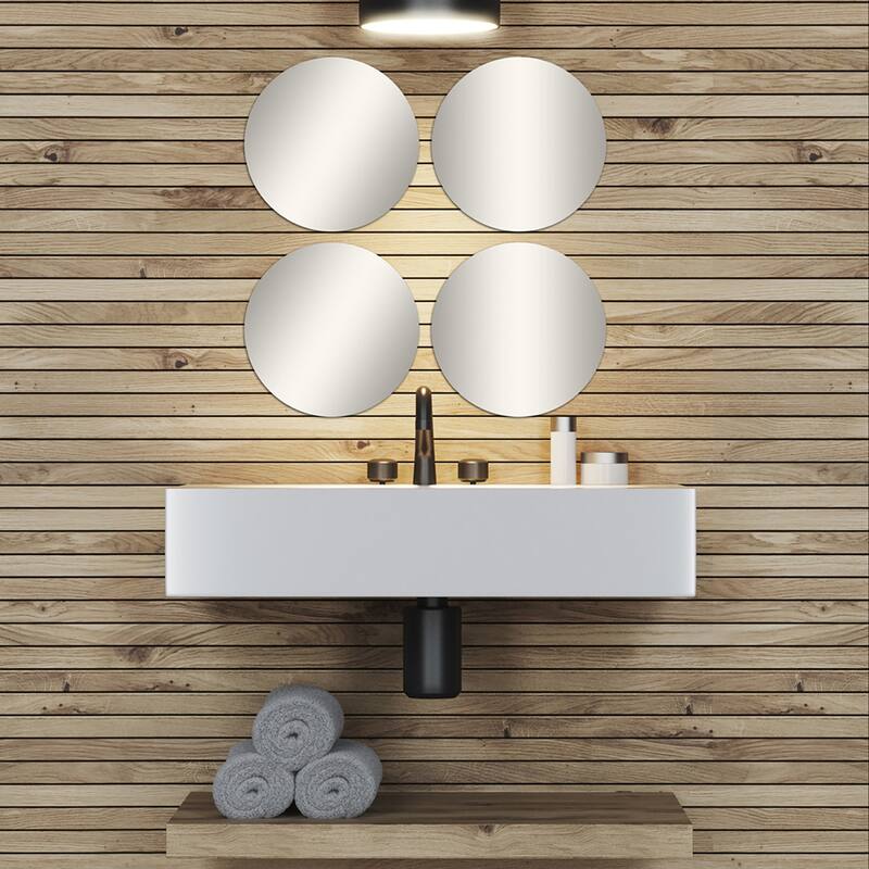 Big Decorative Wall Self Adhesive Shaped Mirrors - Set of 4