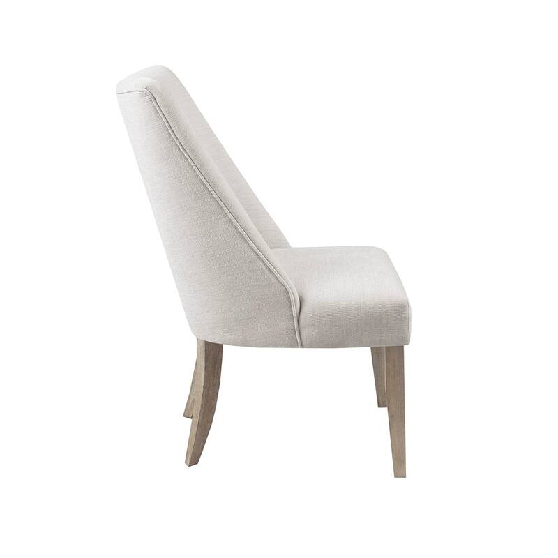 High Back Upholstered Dining Chair Set of 2 with Farmhouse Solid Legs