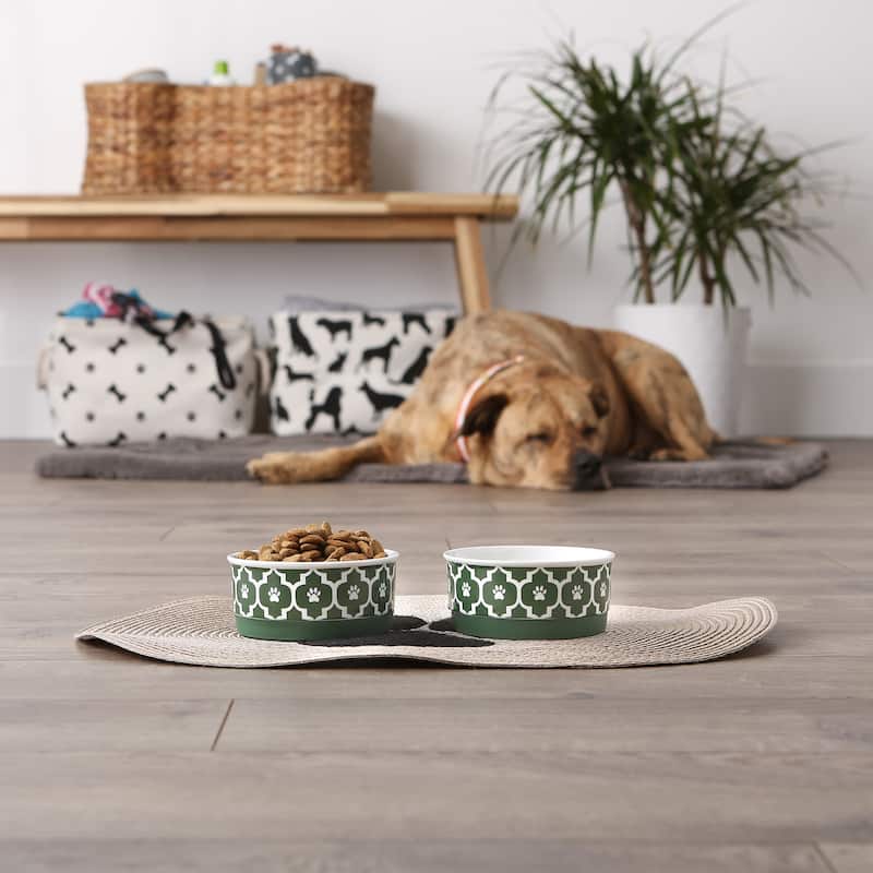 Bone Dry Lattice Pet Bowl (Set of 2)
