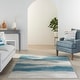 preview thumbnail 24 of 35, Nourison Maxell Ombre Abstract Area Rug 5' 3" x 7' 3" - Ivory/Teal - Runner/Rectangle