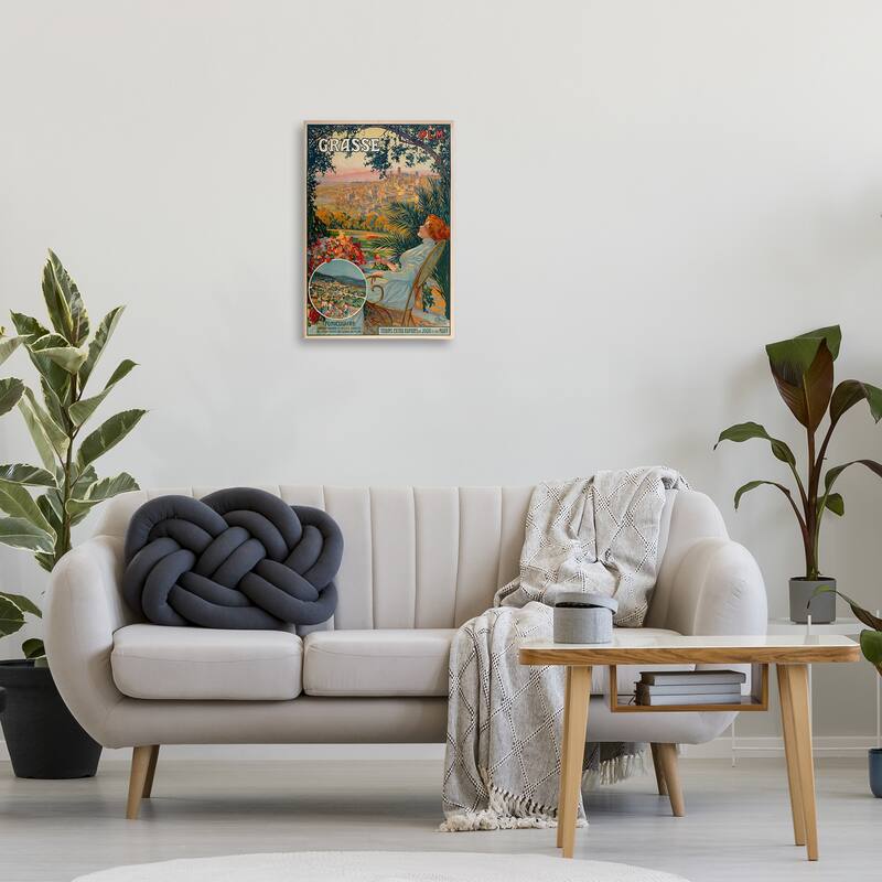 Stupell Vintage Grasse Advertisement Canvas Wall Art Design By Marcus Jules