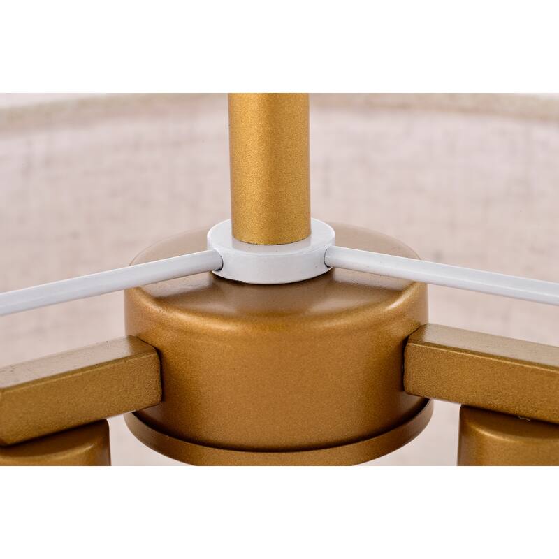 Alena Matte Gold 3-Light Two-Tier Fabric Drum Shade Chandelier