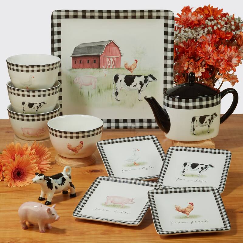 Certified International On The Farm 16-Piece Dinnerware Set, Service for 4