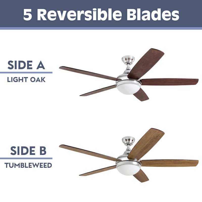 Copper Grove Mills 52-inch Modern Chrome Ceiling Fan with Remote