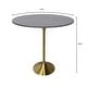 preview thumbnail 21 of 21, LeisureMod Verve 48" Round Bar Dining Table with Sintered Stone TableTop and Brushed Gold Base for Kitchen & Dining Room