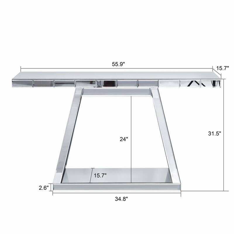 Modern 55.9" Luxe Full-Body Mirror Entryway Table with Sturdy Wooden Frame and Stylish Storage Solutions