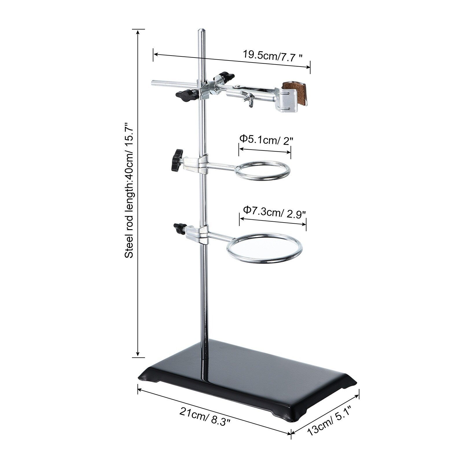 1x Lab Stand Set Laboratory Stand Support w Flask Clamp & Retort
